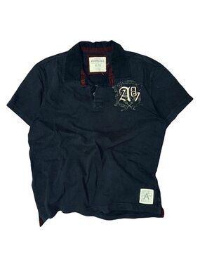Vintage Y2K Aeropostale Gothic Style Crest Collared Polo 9 Shirt